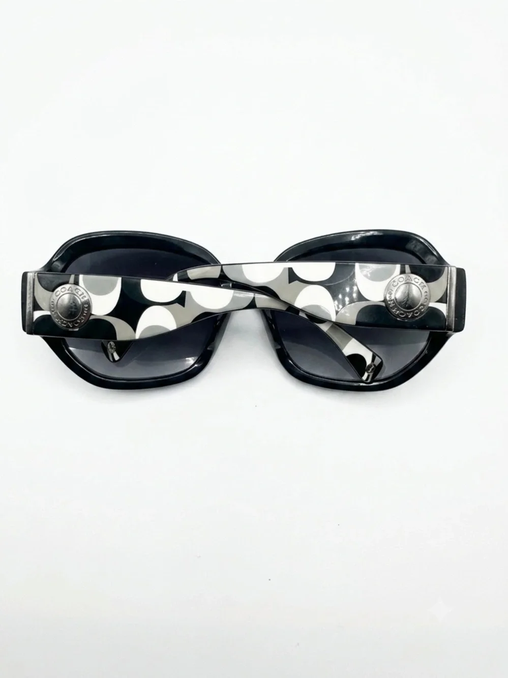 AUTHENTIC Vintage Coach Black Sunglasses with Gray Logo